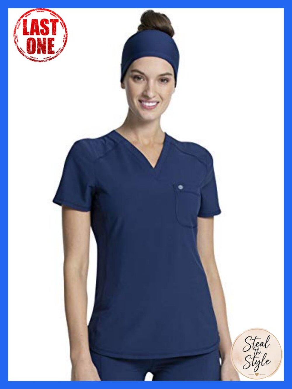 Infinity Scrub Top Women V Neck Slim Fit 2 Pockets Tuckable Medical Uniform